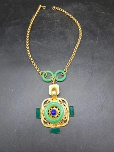 Collar colgante de piedras preciosas anillo de jade sahakian Onik - Imagen 1 de 14