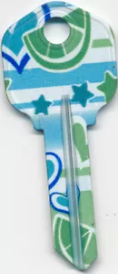 HEARTS STARS LIME SLICES KEY BLANKS KW-1 - Picture 1 of 1
