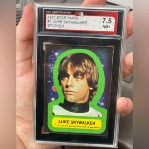1977 Star Wars Sticker #1 Luke Skywalker KSA 7.5 FRESHLY GRADED NOT PSA - Picture 1 of 2