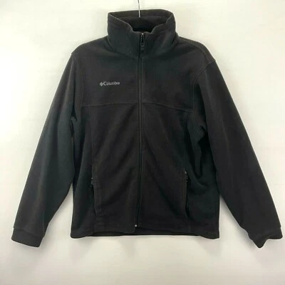 Columbia Soft Fleece Black Soft Zip Up Jacket w/ Zipper Pockets Juniors 18/20 - Image 1 of 4