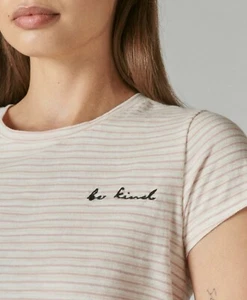 Lucky Brand Pink Striped Baby Tee, Be Kind, XXL, $39.50 - Picture 1 of 4