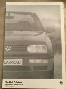 Volkswagen VW Golf Cabriolet Specification And Equipment Sheet - August 1994 - Picture 1 of 1