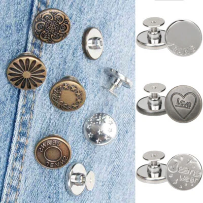 Waist Buttons Replacement Buttons Brass Denim Jeans For Repair Stud Hammer - Image 1 of 4