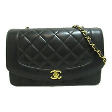 CHANEL Matelasse Diana Chain Shoulder Bag A01165 Lambskin leather Black Used