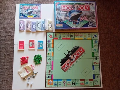 Monopoly Game Southampton Edition  Dated 2004 Hasbro Used Condition Complete  - Image 1 of 4
