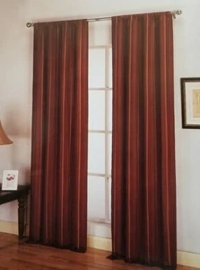 2 Leyton Silk Cotton Burgundy Drape Panels (1 Pair) 84" x 96" $299 NIP - Picture 1 of 10