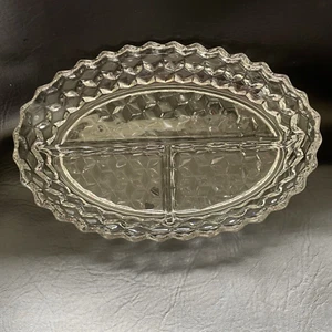 Fostoria American Clear Three Compartment Relish Dish - Vintage Elegant Glass - Picture 1 of 6