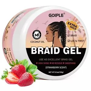 Braid Gel for Twist Braid Gel with Coconut Oil Extra Hold High Shine Edge Contro - Picture 1 of 12