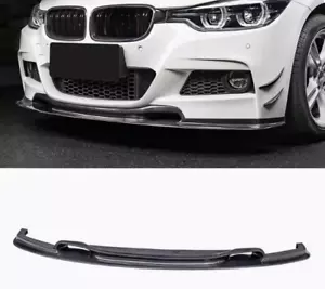 Carbon Fiber Front Bumper Lip Spoiler For BMW 3 Series F30 320i V Style 12-17 - Picture 1 of 6