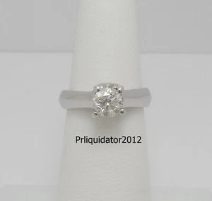 1CT Natural Diamond Anniversary Solitaire Engagement Wedding Ring 14K White Gold - Picture 1 of 13