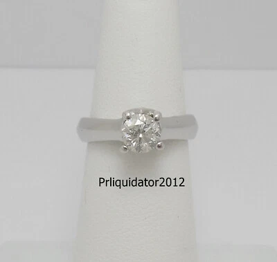 1CT Natural Diamond Anniversary Solitaire Engagement Wedding Ring 14K White Gold - Image 1 of 4