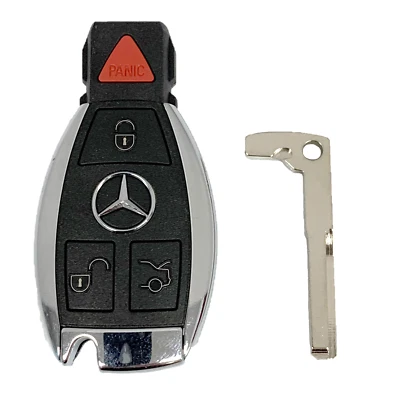 OEM Mercedes Benz Remote Fob + Uncut Key Insert IYZDC07 DC10 DC11 DC12 (SHP) - Image 1 of 4