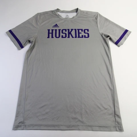 Washington Huskies adidas Short Sleeve Shirt Men's Gray/Purple Used Cover