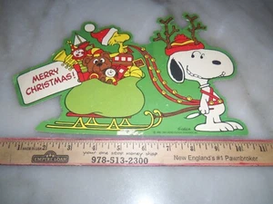 VTG 1965 Peanuts Snoopy & Woodstock Christmas Die Cut United Feature Syndicate - Picture 1 of 2