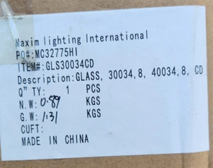 Maxim Lighting GLS30034CD Replacement Glass 30034, 8, 40034, 8, CD - Picture 1 of 2