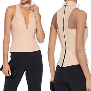 Michelle Mason Nude Rouge Halsband Ausschnitt Top Gr. 6 - Bild 1 von 8