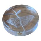 Carl Jonasson Lead Crystal Signed Dragonfly Paperweight   Royal Krona Sweden