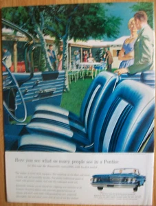 1960 60 Pontiac Bonneville convertible large mag car ad- AF & VF illustration - Picture 1 of 1