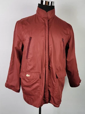 Vintage Lacoste Jacket Men M Maroon Sienna Full Zip Hooded Windbreaker - Image 1 of 4