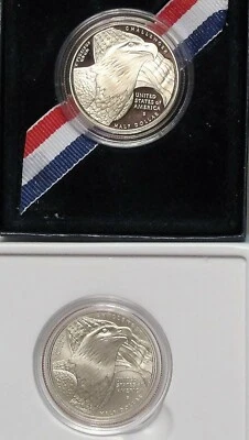 2008 S Bald Eagle Half Dollars, [1] Proof, [1] Uncirculated, Mint Boxes, COA - Image 1 of 3