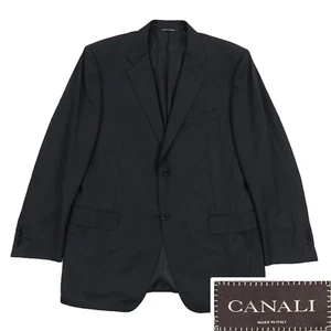 Canali schwarzer italienischer Woll Sport Mantel Blazer Jacke 58R, 2 Knöpfe, Kerb Revers. - Bild 1 von 17