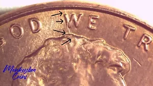 2014 P Lincoln Shield Cent -Spiked Head Die Crack SKH-1c-2014-19-Rare Error Coin - Picture 1 of 4