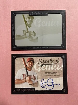 Carlos Quentin 2x 2007 UD Masterpieces Printing Plate 1/1 Auto  Autograph Lot - Image 1 of 2