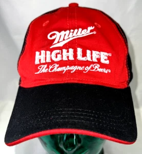 Hat Employee Miller High Life Official Red & Black Adjustable 6 Panel OSFA - Picture 1 of 7