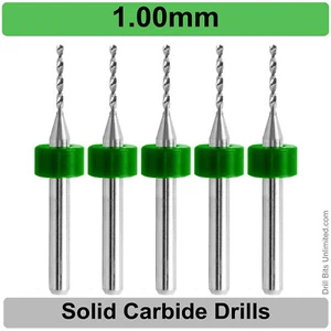 1mm .039" #61 Carbide Drill Bits FIVE Pcs. 1/8 Shank Premium Solid Carbide R/S - Picture 1 of 4