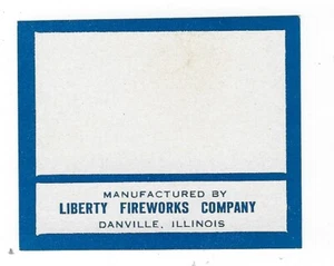 Unused Liberty Display Fireworks Company Label Danville, IL - Picture 1 of 1
