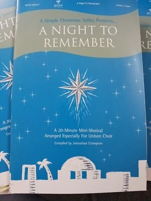 Christmas Choir Mini Musical "A Night To Remember" 22 Books Cantata W/Narration  - Image 1 of 4