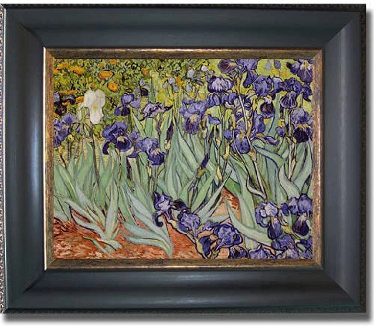 Black & Gold Framed Iris Garden (Irises) by Van Gogh Canvas Art (14 in x 17 in) - Image 1 of 1