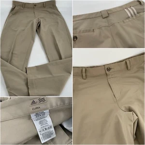 Adidas ClimaLite Golf Pants Men 35x31 (33x32 Tag) Tan Poly Flat Mint YGI D3-132 - Picture 1 of 9