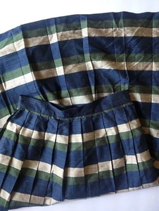 VTG Kobler Dirndl Women's 36 Midi Skirt 100% Silk Pleated Metallic German 70s - Picture 1 of 12