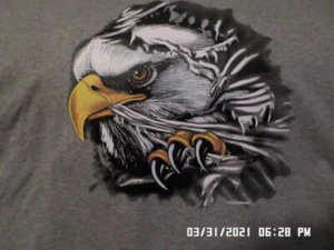 NEW T-Shirt: Large Eagle Ripping Through / Out of Shirt (Dark Gray) 3XL - Picture 1 of 1