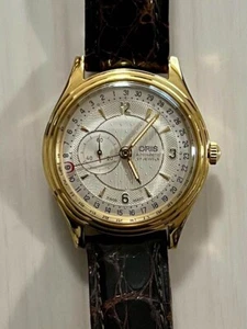 Oris Pointer Date 7461 Automatic 36mm Gold Bezel Analog Men's Watch Used - Picture 1 of 7