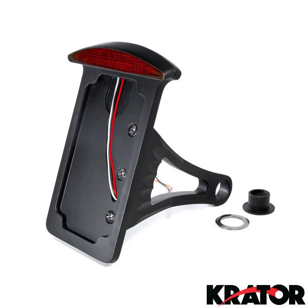 Soporte de matrícula de montaje lateral vertical negro para Harley Bobber Chopper personalizado Foto 1 de 4