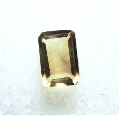 VERY NICE 6 x 4 mm FACETED EMERALD CUT GOLDEN YELLOW CITRINE BRAZIL GEMSTONE - Image 1 of 2