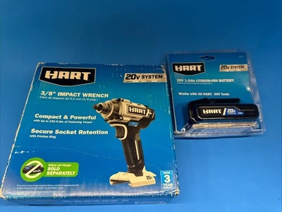 Llave de impacto inalámbrica HART 20 voltios de 3/8 pulgadas con batería no incluye cargador Foto 1 de 4