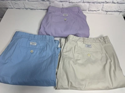 Pantalones Cortos Para Hombre Vineyard Vines Talla 42/43 Lote De 3 Chinos Caqui Azul Púrpura Leer  Foto 1 de 4