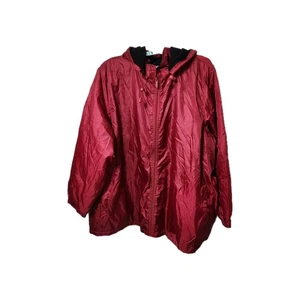 Totes Windbreaker Jacket 4X –34/36 Burgundy Hooded Zip Up, Fleece Lined - Picture 1 of 4