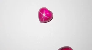 Transparent Star Ruby Heart 8x8 mm Cabochon Created 6 Rayed Stone 1 piece Lot - Picture 1 of 12