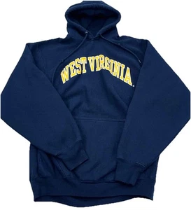 Vintage WVU Mountaineers Hoodie Men Large Sweatshirt Sweater  Y2K Heavy Cotton - Picture 1 of 8