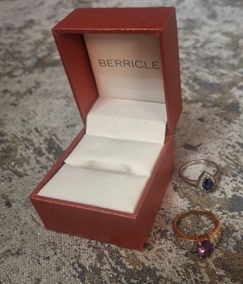 Anillo de plata esterlina JWBR .925 talla 7 zafiro lágrima circonita cúbica con anillo tamaño 6 *LEER* Foto 1 de 4