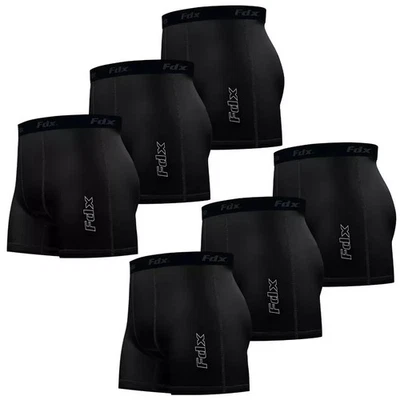FDX SPORTS 6 pack Mens Boxer Shorts Trunks Comfort Fit Compression Boxers Underwear pant