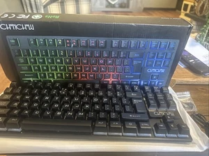 Wireless LED Keyboard, Rechargeable 87 Key RGB LED Backlit Wireless Keyboard - Picture 1 of 6