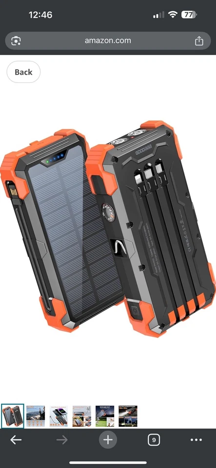 Solar Charger Power Bank 42800mAh  Large Capacity Power Bank 🔥🔥🔥 - Image 1 of 4