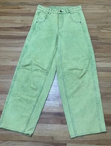 Urban Outfitters BDG Damen 27 gelb Denim Baumwolle weites Bein Baggy 5 Taschen - Bild 1 von 11