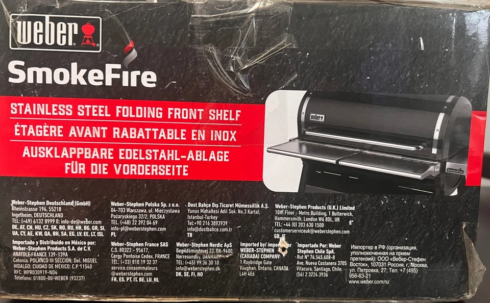 Weber 7003 Smokefire Ex6 Folding Front Stainless Steel Shelf