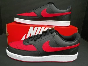 Nike Court Vision Lo NN Shoes Men's Black University Red White Size 11 - Picture 1 of 8